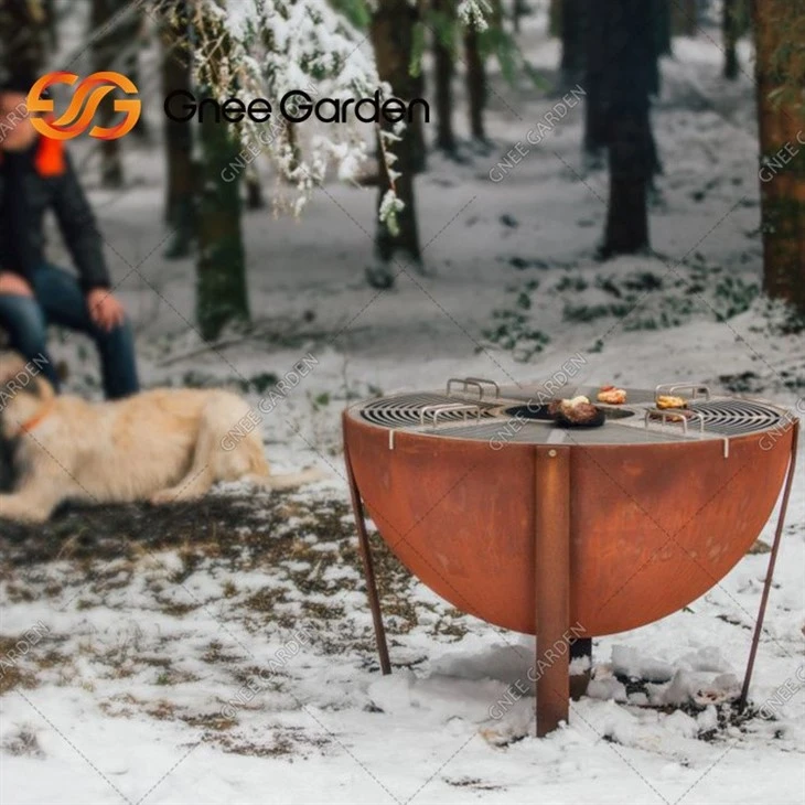 Corten Steel Fire Pit Bbq Fire Grill Camping