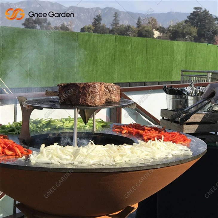Free Standing Garden Bbq Grill Corten Steel