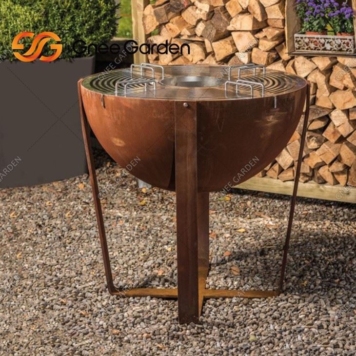 Garden Rust Corten Steel Fire Pit Heavy Duty BBQ