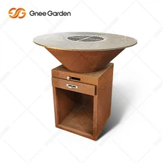 GN-BBQ-209-D Corten jekleni žar za žar s predalom za pepel