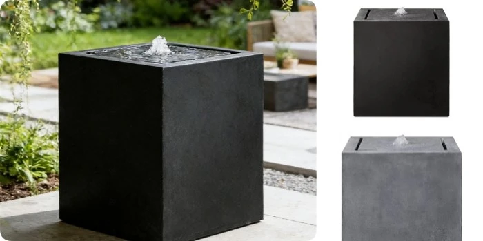 Galvanized Steel Tall Cube Water Fountain Galvanized Steel Tall Cube Water Fountain