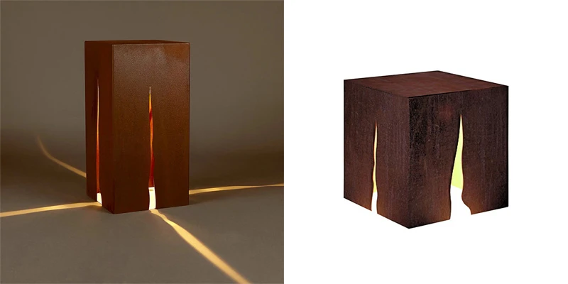 Corten outdoor light bollard Corten outdoor light bollard